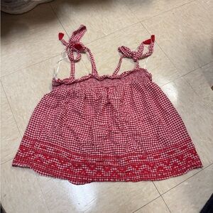 Red and White Checkered Blouse